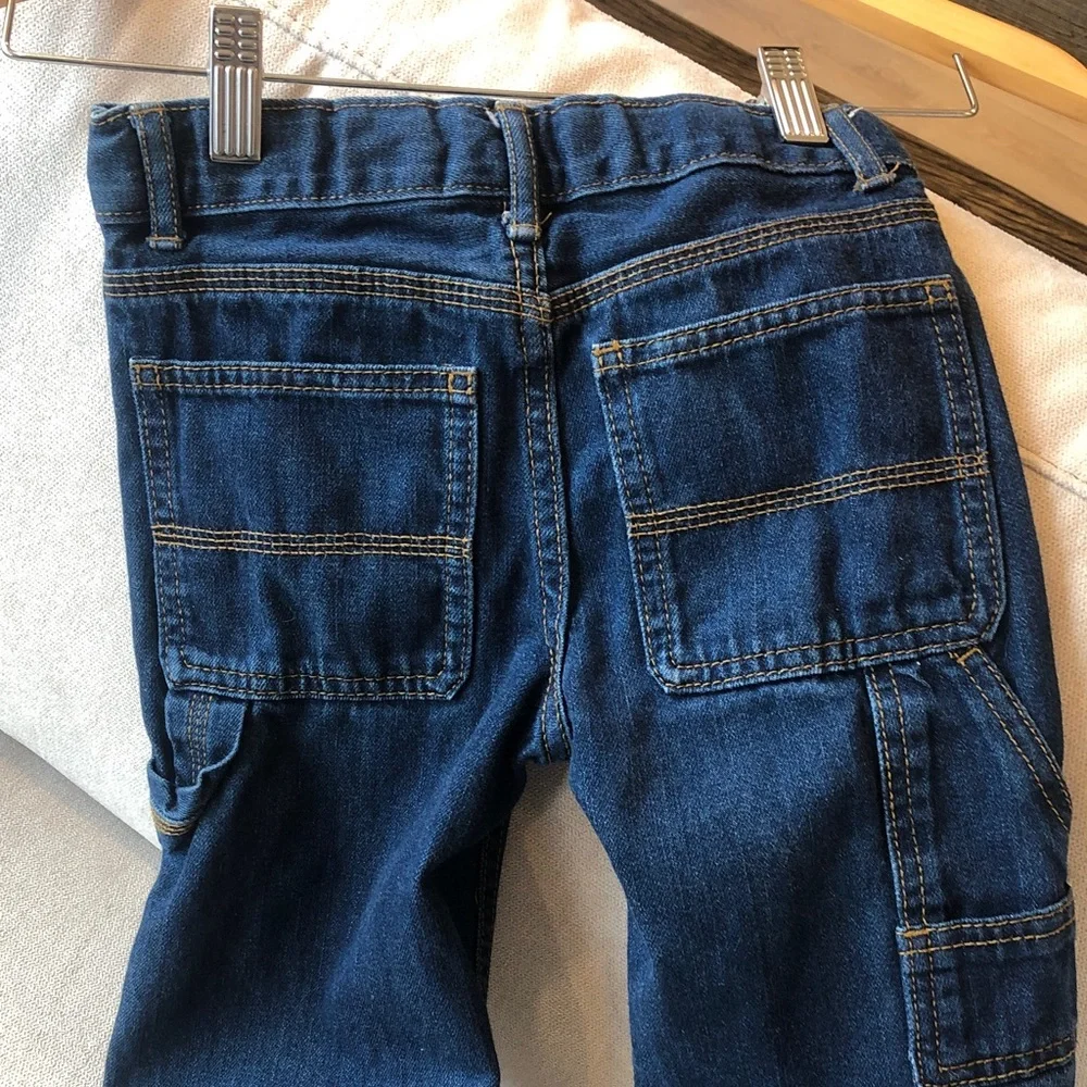 Boys Carter’s Iconic Denim Carpenter Jeans Pants Indigo Wash Adjustable